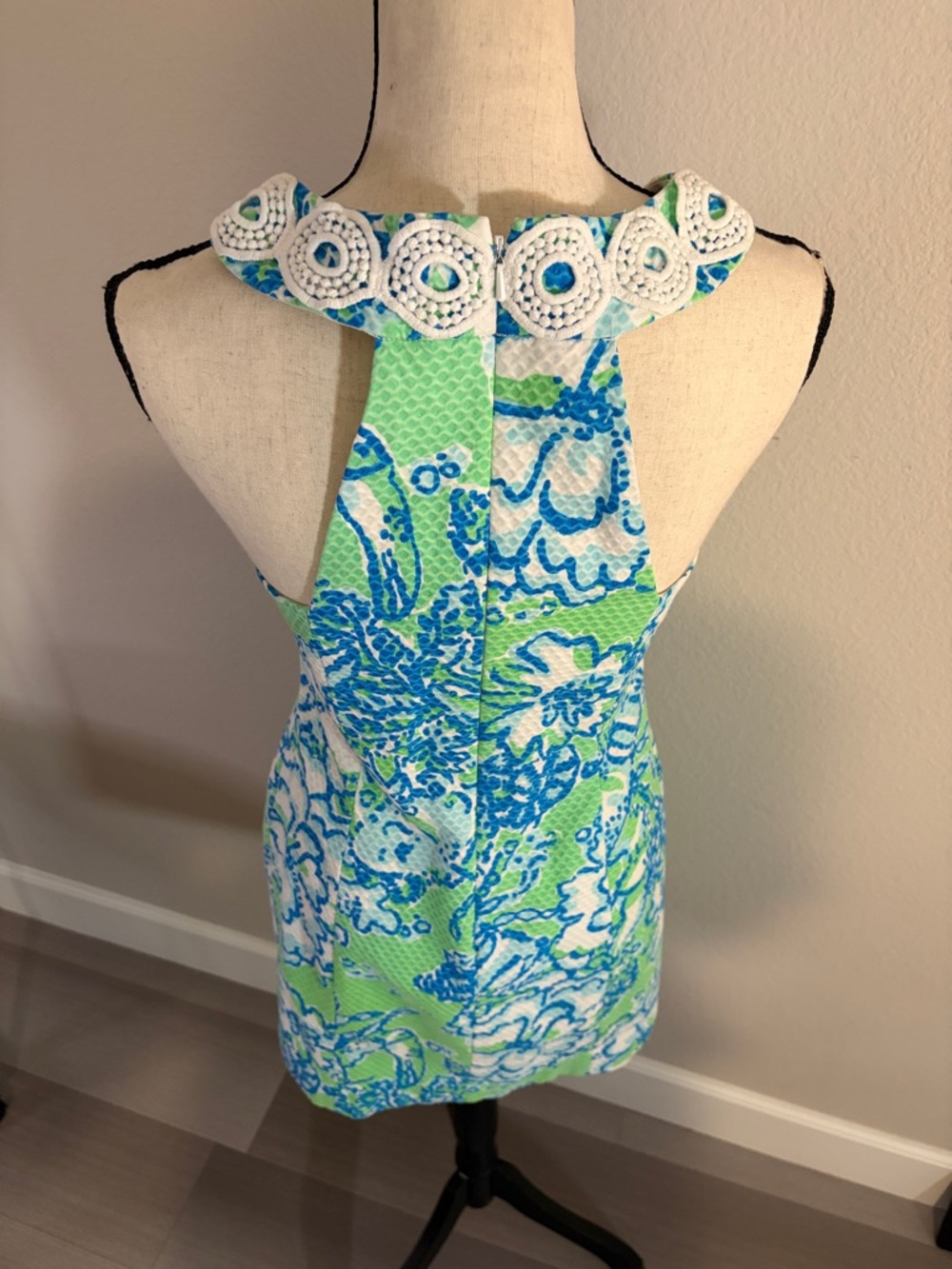 💚Lilly Pulitzer EUC Trudy GO GO Green Shift Dress in Blue Green & White Sz 4 🌊 - Picture 4 of 12